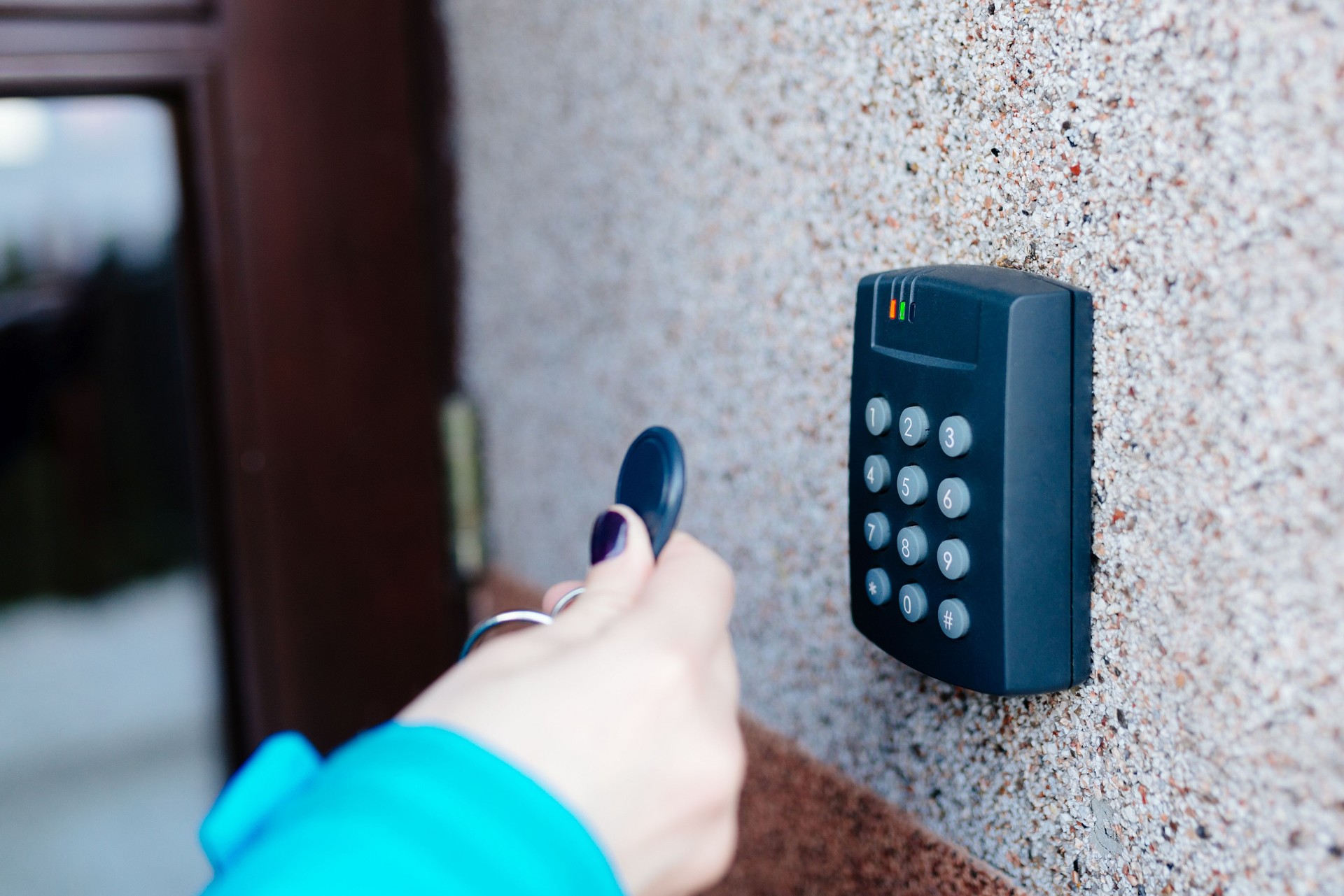 Woman opening house doors